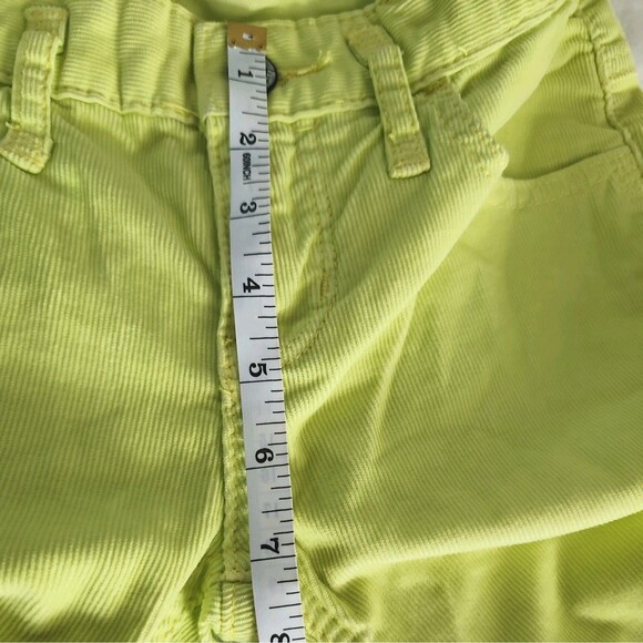 NWT ✿ FREE PEOPLE Ladies 24 Low Rise Skinny Corduroy Pants Neon Lime School - Picture 6 of 12